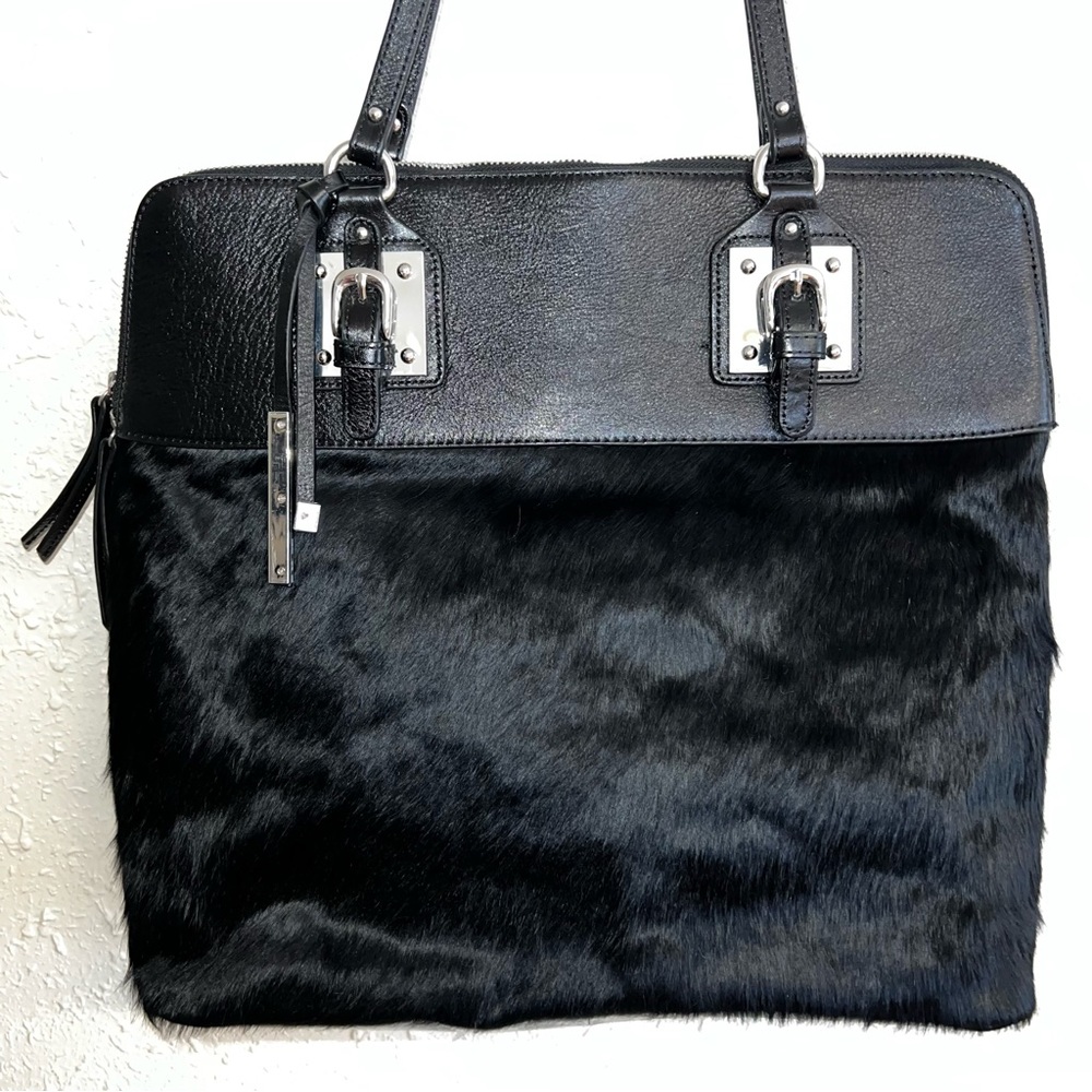 Wilsons Leather Genuine Cowhide ‘Roma’ Lined Large Handbag Tote Purse Bag Black
